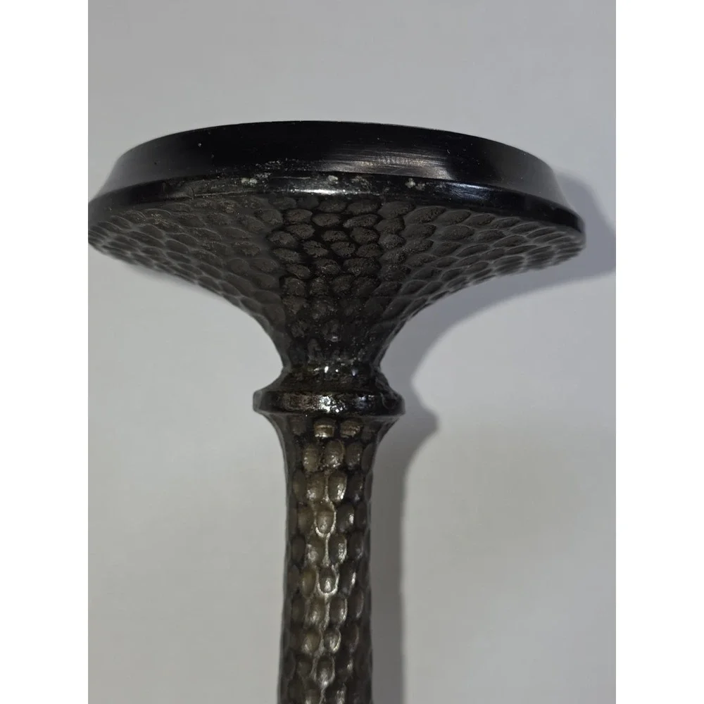 Target Set Of 2 Hammered Textured Dark Pillar Tapered Rustic Candle Holders 11